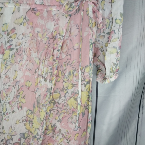 Sundance River Walk Silk Wrap Floral Tie Waist Flowy Feminine Fairy dress - Picture 5 of 13